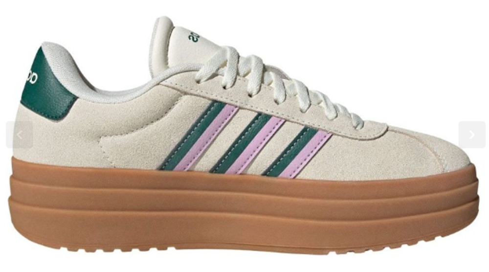 NEW ADIDAS VL Court Bold Sneakers White/Green/Lilac W9.5 JI1788